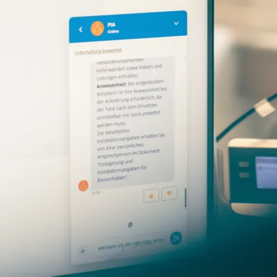 Stellen Sie dem Chatbot Ihre Frage
